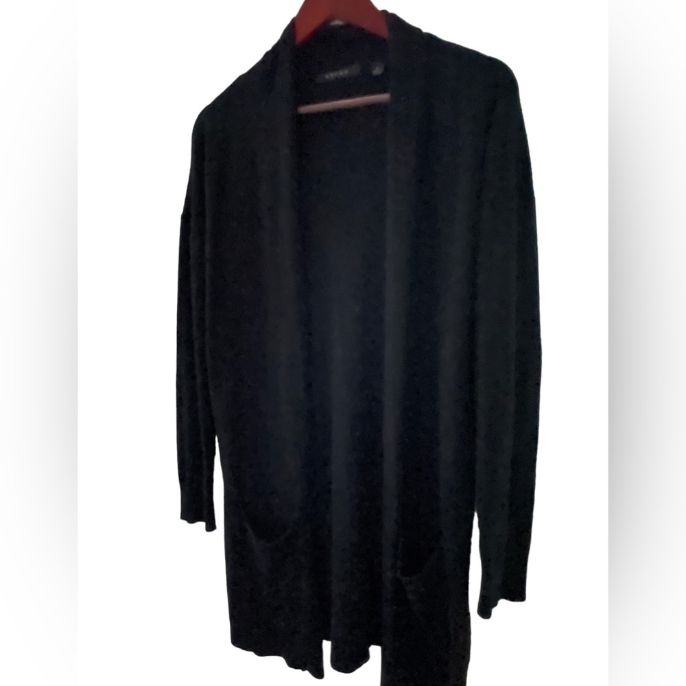 Cyrus Women’s Black Open Front Casual Long Sleeve Cardigan Sweater Size Small